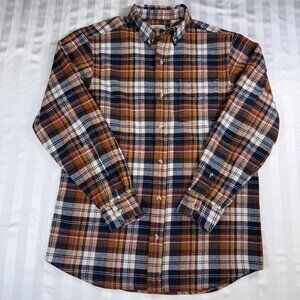 Red Head Brand Men's Medium Blue Red Button-Up Plaid Flannel Long Sleeve Shirt